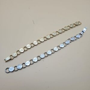 Sarah coventry, gold tone and silvertone link bracelets, young and gay